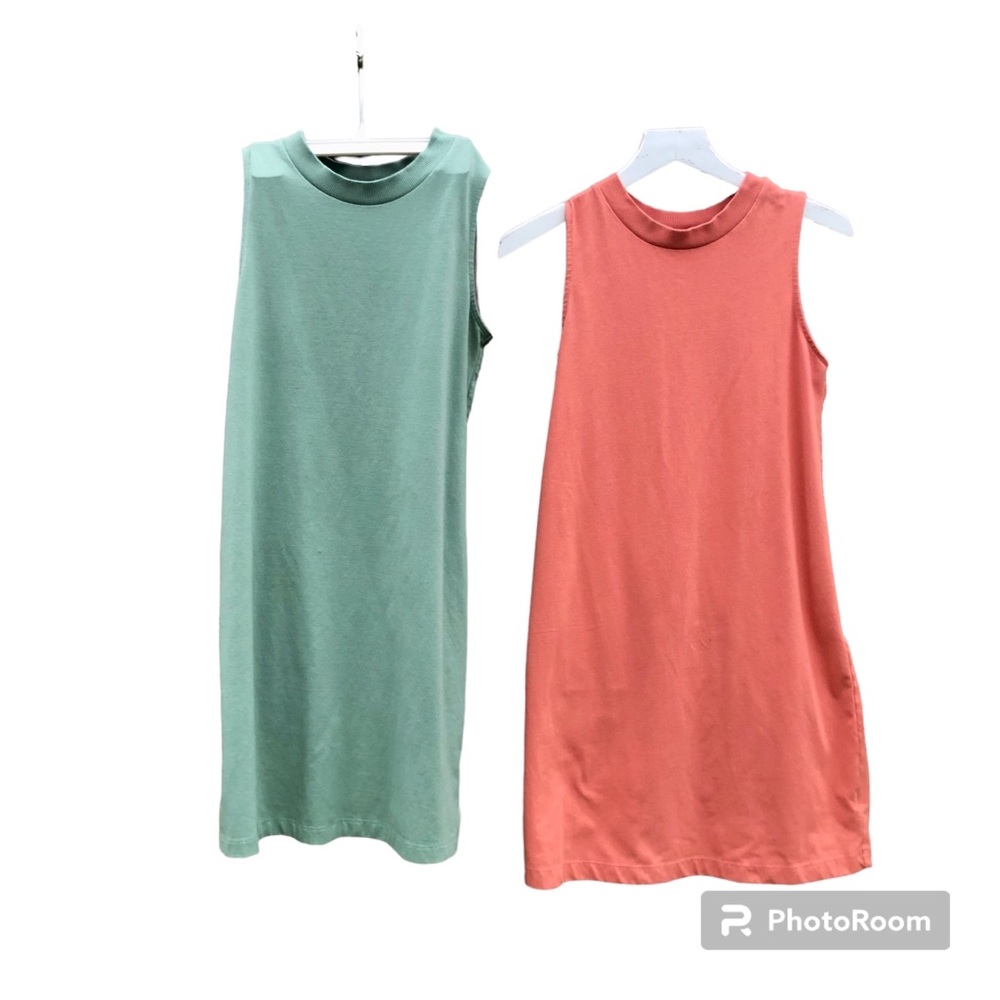 2-New Day Tee Shirt Dresses Casual Al Size XS Green Orange